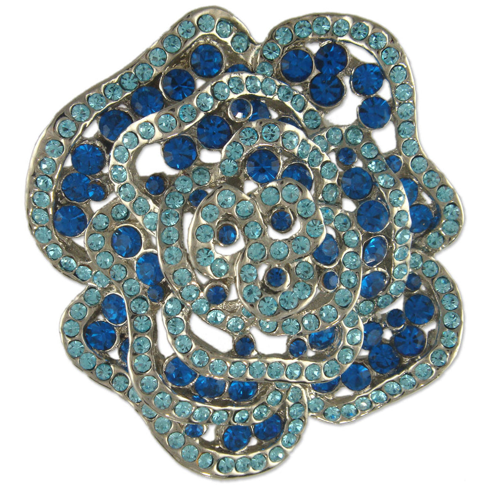GB2469 | Austrian Crystal Rose Flower Brooch Pin, Red, Pink, Black, or Clear