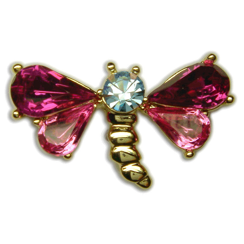 GB2242 |  Austrian Crystal Gold Plated Minimalist Simple Dragonfly Insect Brooch Pin