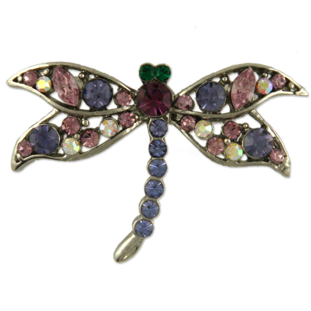GB2374 | Antique Austrian Crystal Flying Dragonfly Insect Brooch Pin